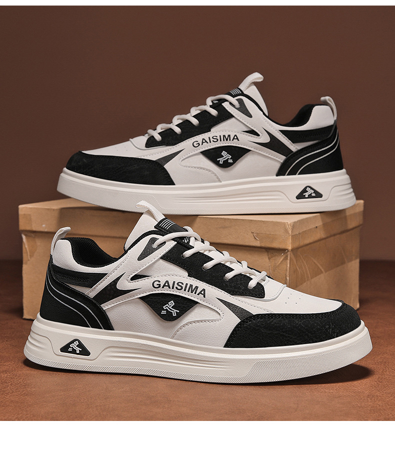 Scarpe casual da uomo stringate e traspiranti con design color block detail 11