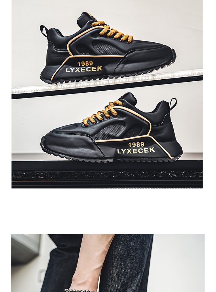 Sneakers casual stringate da uomo color block detail 6