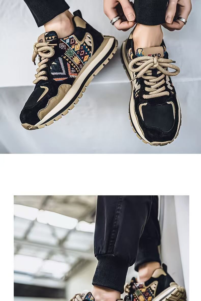 Chaussures casual pour homme à plateforme et motifs ethniques vintage detail 18