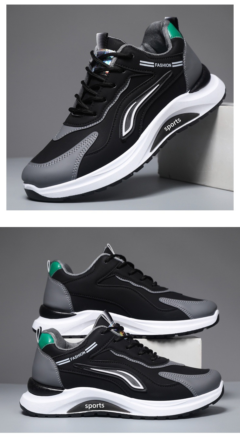 Gedämpfte Herren-Sneaker mit Schnürung im Colorblock-Design detail 15