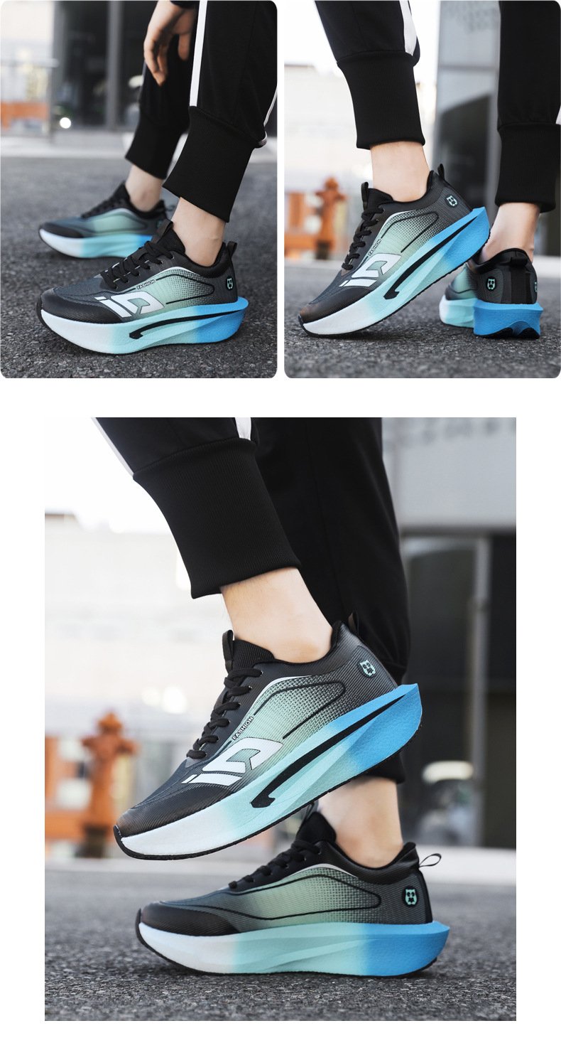 Atmungsaktive Herren-Laufschuhe mit dämpfender Plateausohle detail 8