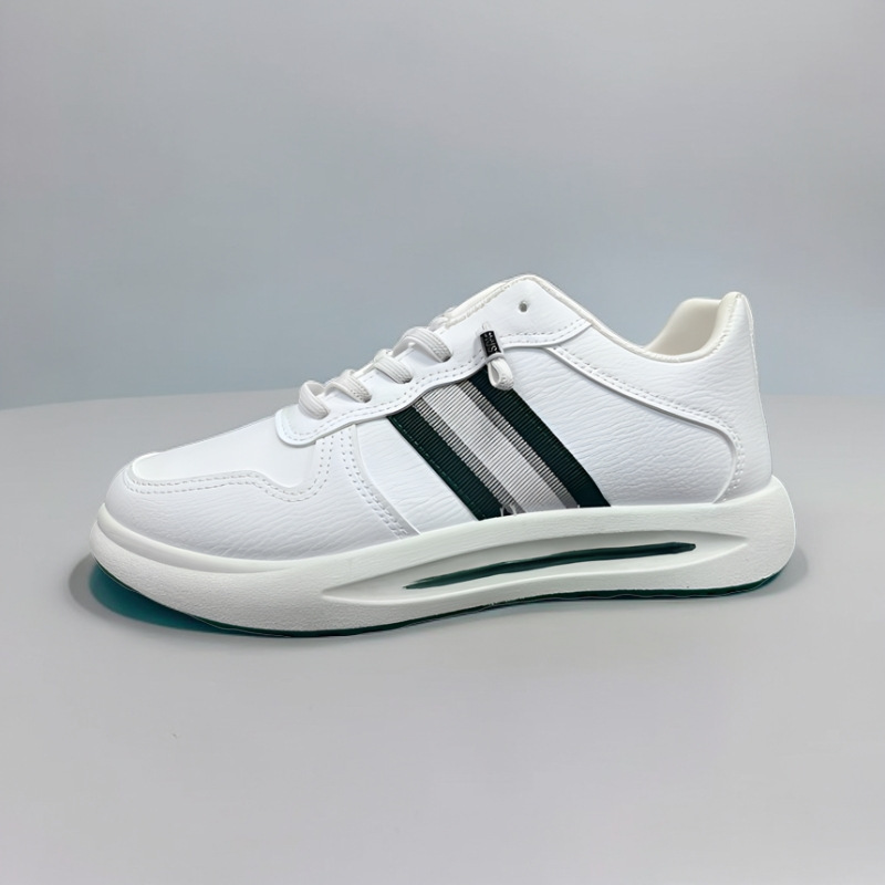 Men's Striped Lace-Up PU Leather Casual Sneakers detail 10