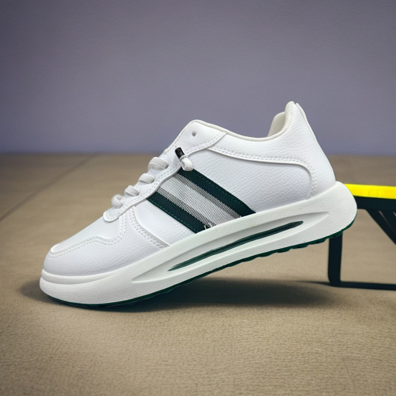 Men's Striped Lace-Up PU Leather Casual Sneakers detail 2