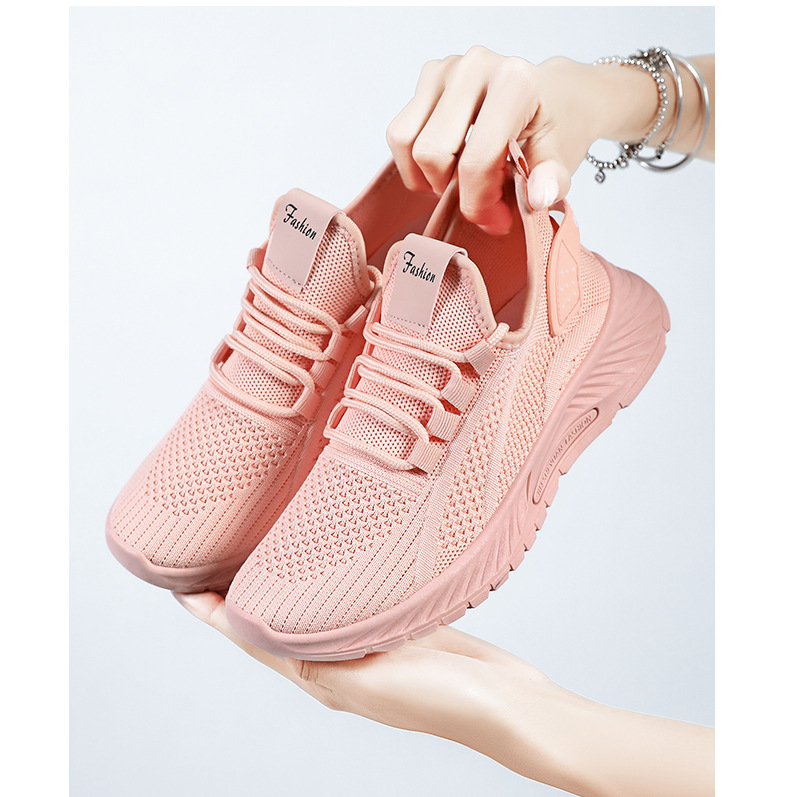 Women's Breathable Knit Lace-Up Running Shoes detail 8