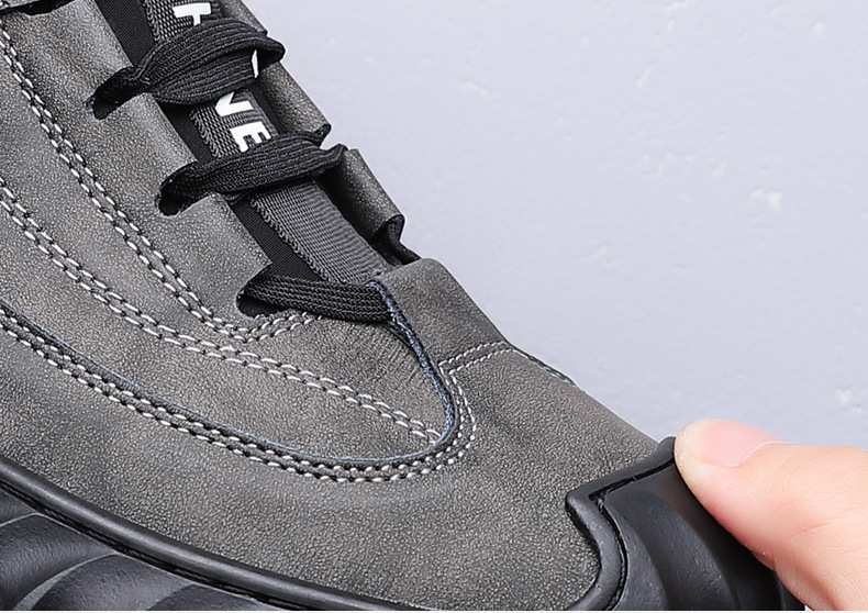 Rutschfeste PU-Leder Freizeitschuhe für Herren mit Schnürung detail 2