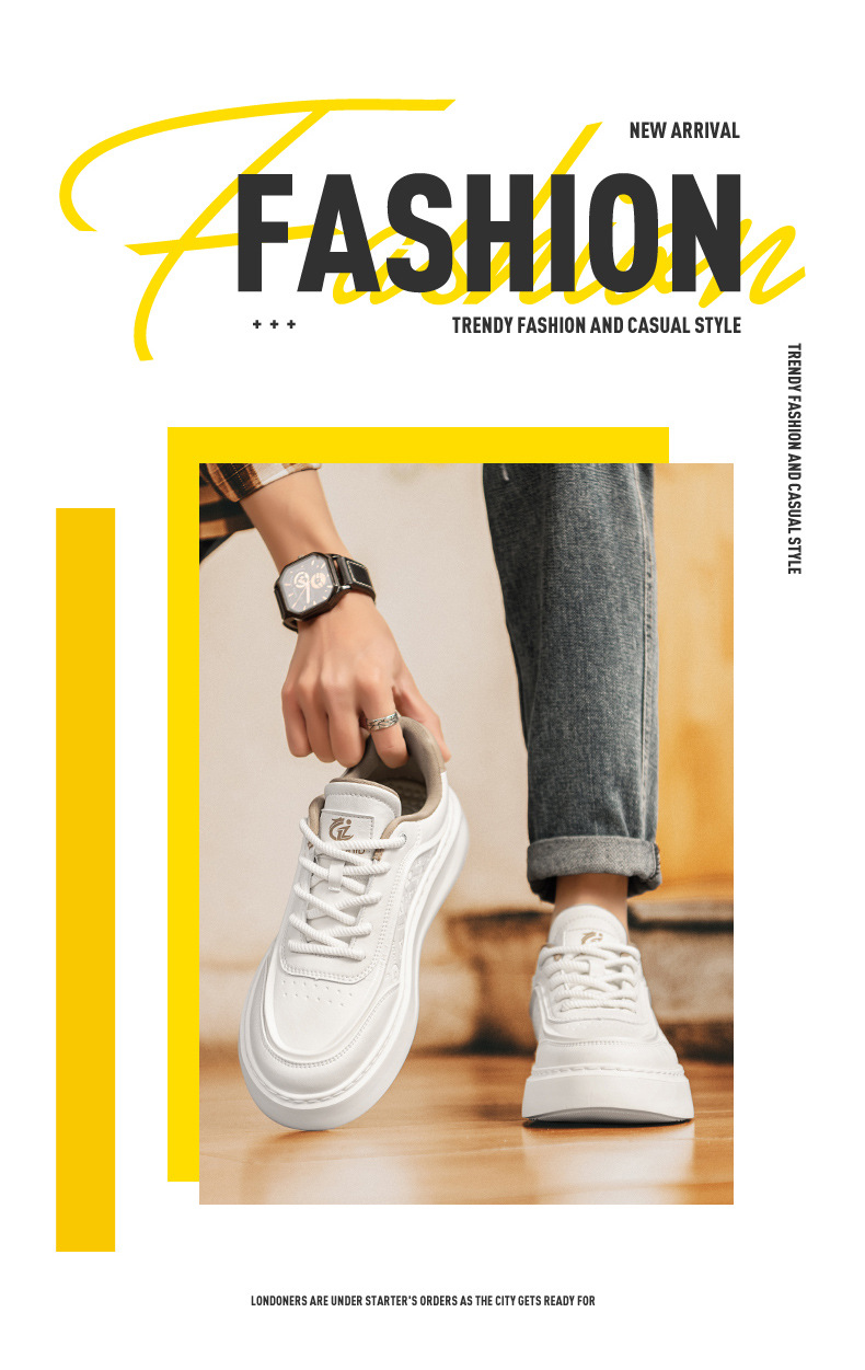 Herren Plateau-Freizeitschuhe zum Schnüren detail 1