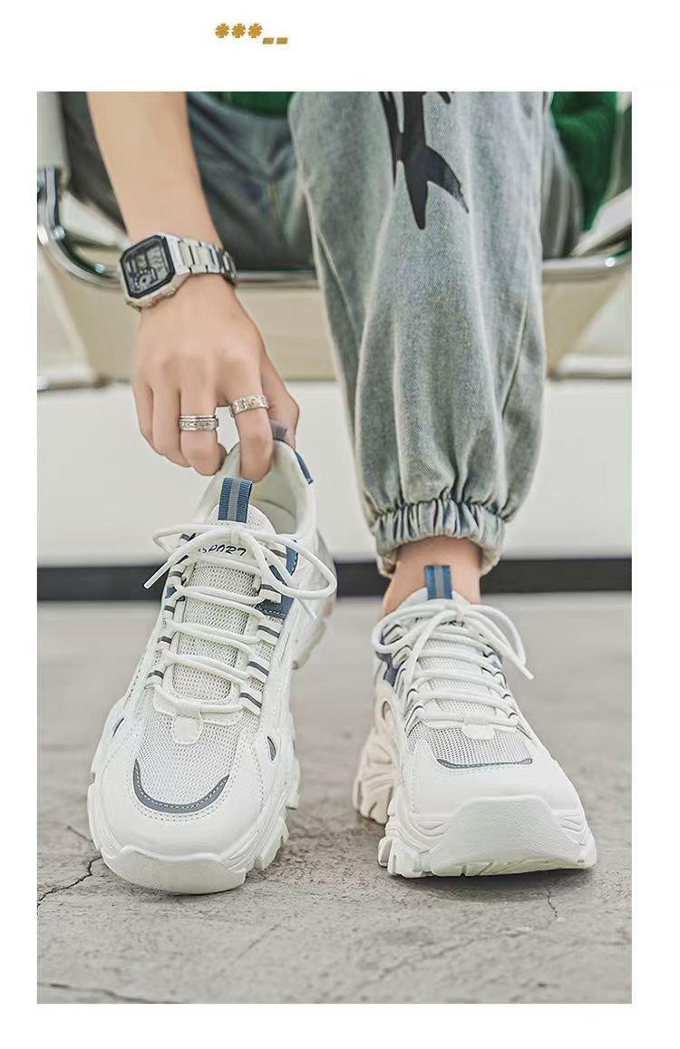 Ademende platform sneakers voor heren met colourblock detail 9