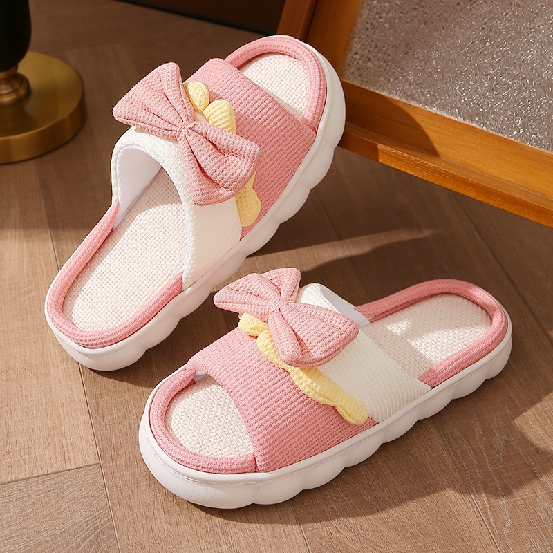 Women's Breathable Linen Open-Toe Slippers detail 3