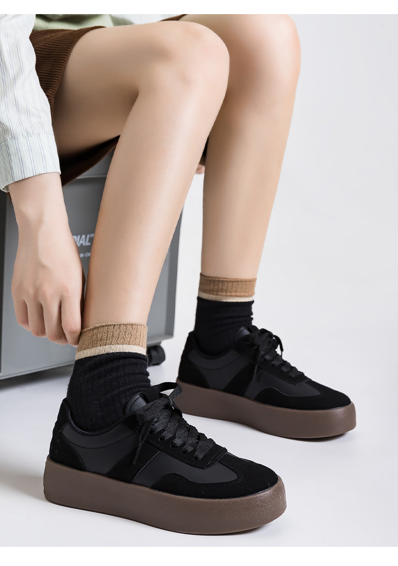 Chaussures casual unisexes à plateforme et lacets style colorblock detail 5