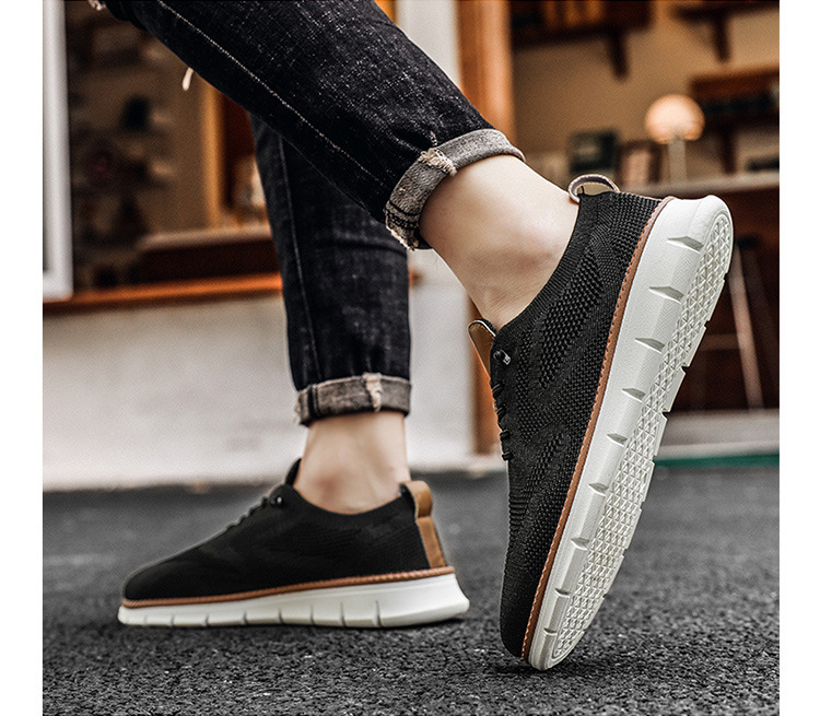 Atmungsaktive Strick-Freizeitschuhe für Herren mit Schnürung detail 4