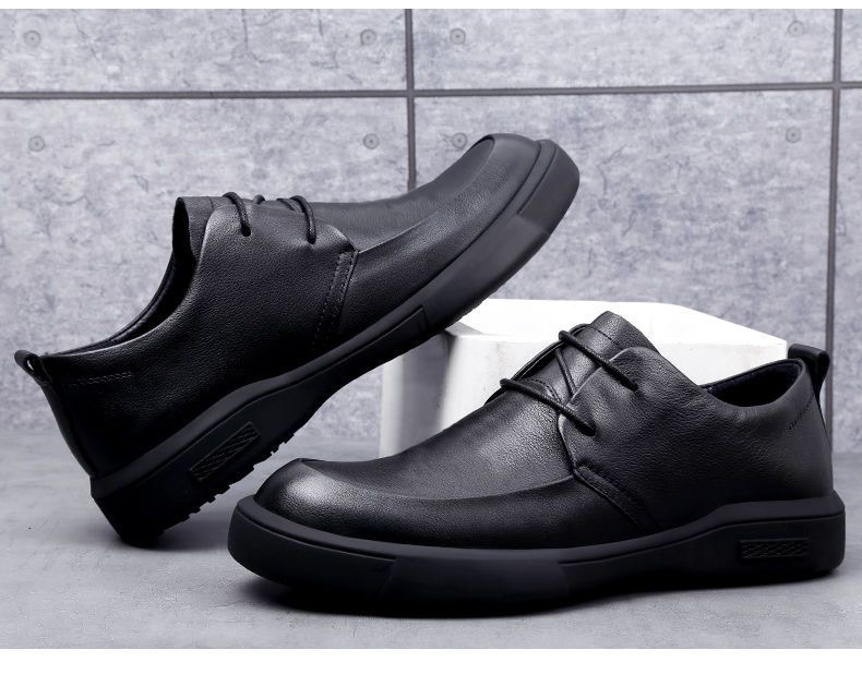 Chaussures casual pour homme en cuir véritable à lacets et semelle antidérapante detail 5