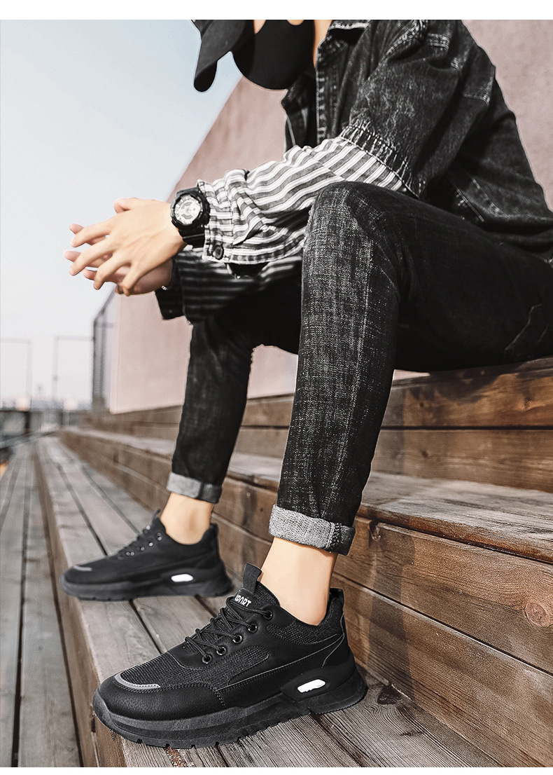 Men's Breathable Mesh Cushioned Lace-Up Casual Sneakers detail 6