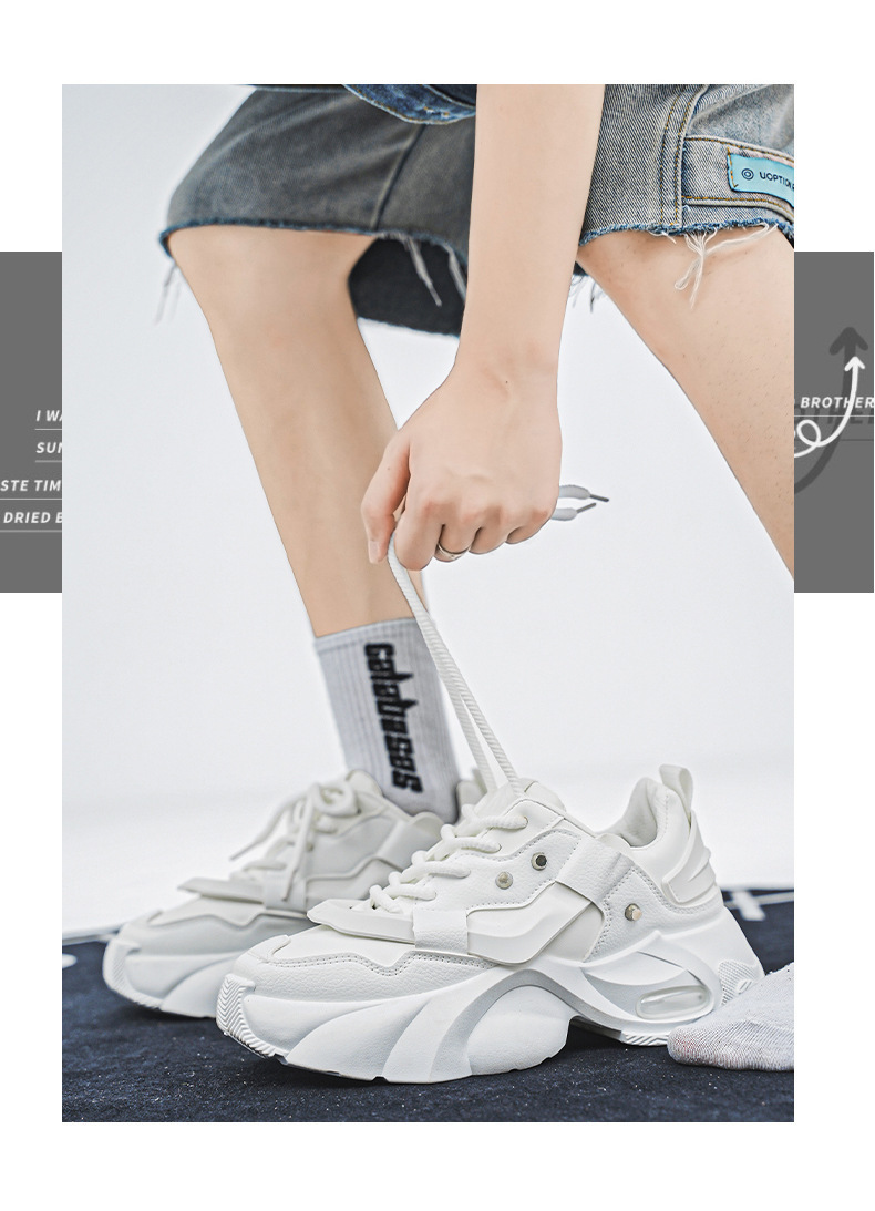 Unisex Chunky Plateau-Sneaker mit Luftpolsterung für den Alltag detail 13