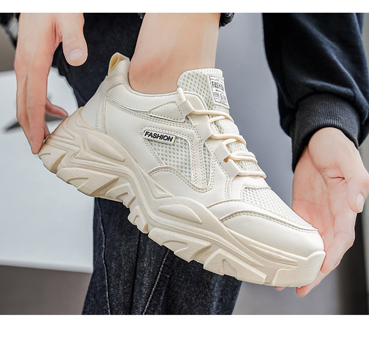 Atmungsaktive Herren-Plateau-Sneaker mit Schnürung detail 8