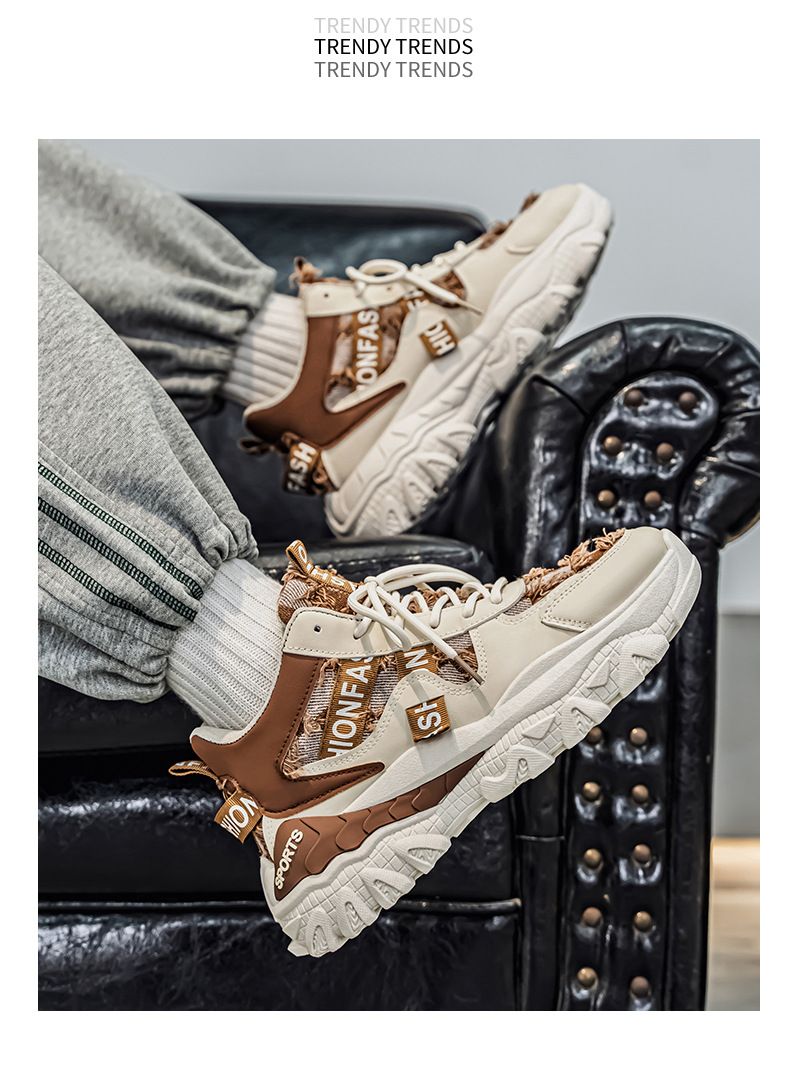 Men's Chunky Platform Lace-Up Casual Sneakers detail 6