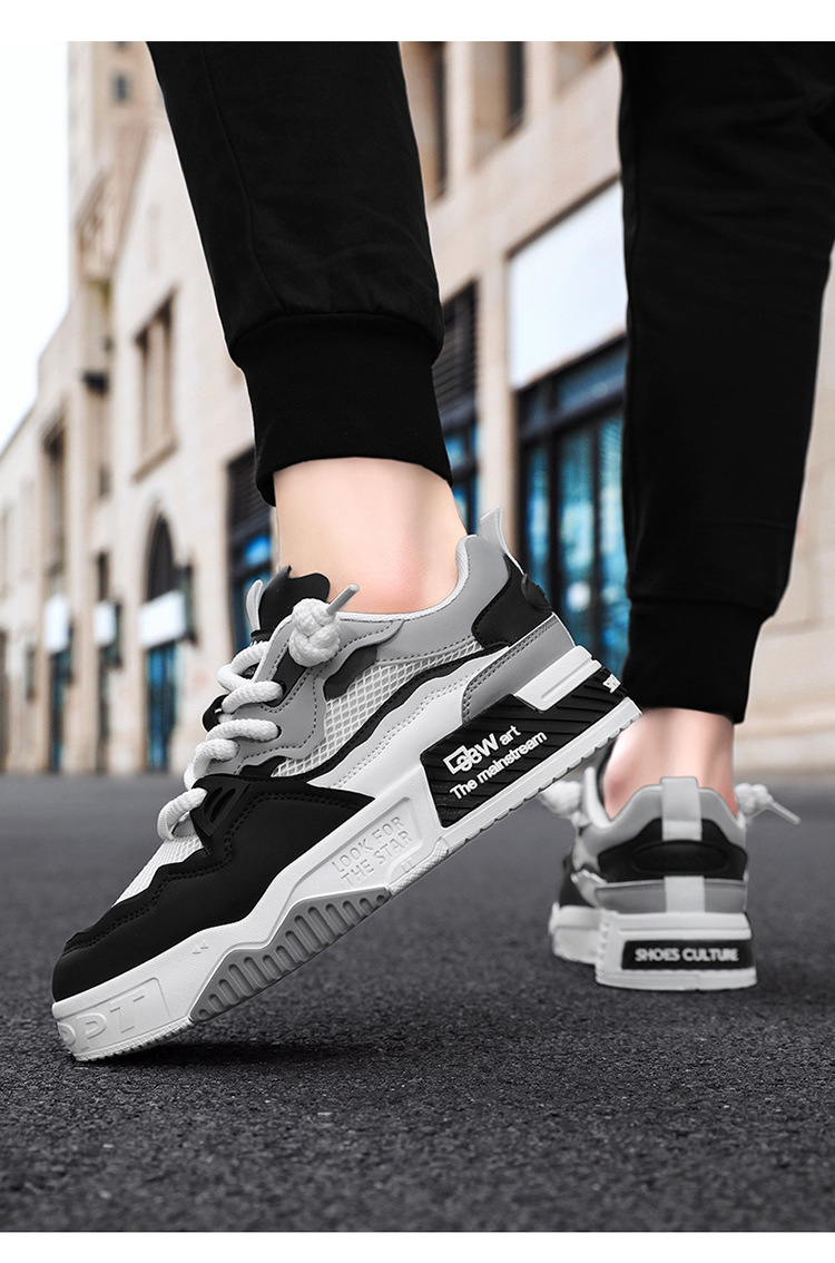 Men's Breathable Colorblock Lace-Up Casual Shoes detail 12