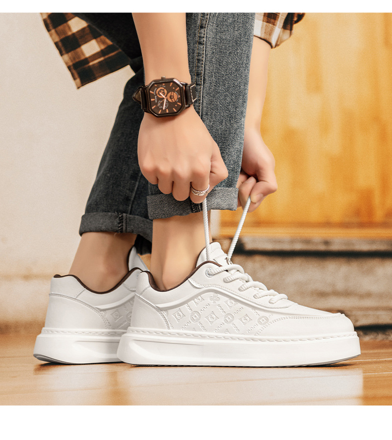 Herren Plateau-Freizeitschuhe zum Schnüren detail 7