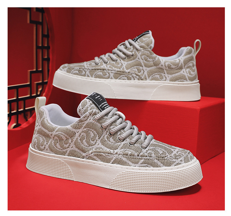 Men's Graphic Print Platform Lace-Up Casual Shoes detail 10