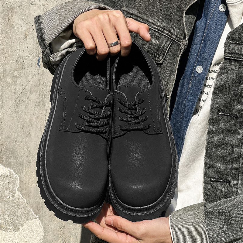 Scarpe casual stringate chunky da uomo in ecopelle PU 2