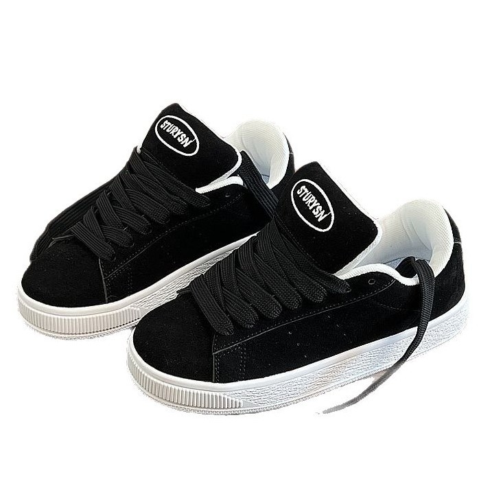 Unisex suède plateau skateschoenen met vetersluiting 6