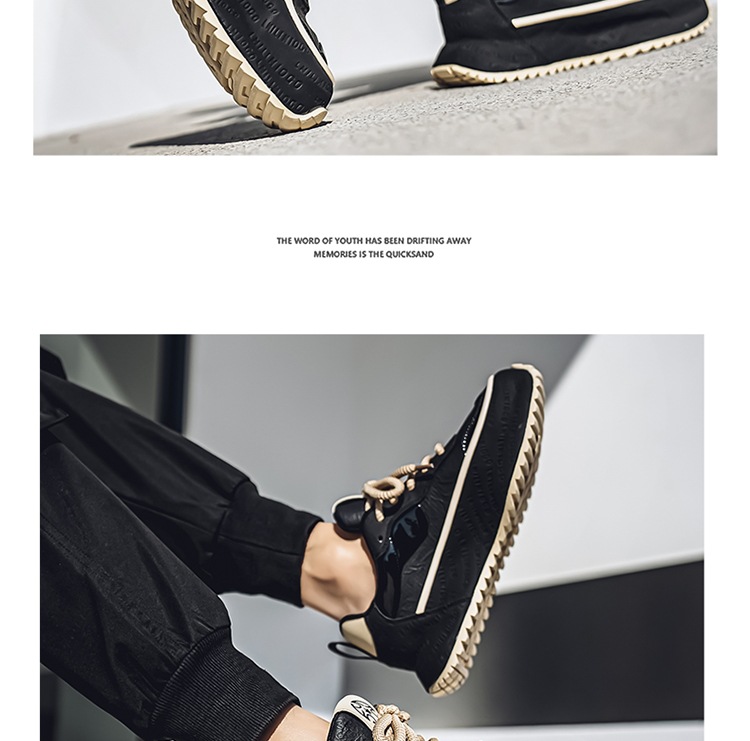 Scarpe casual da uomo con plateau stringate in pelle PU detail 7