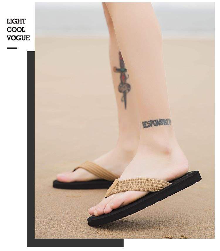 Men's Lightweight Braided Strap Beach Flip-Flops detail 7