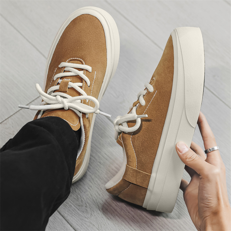 Unisex platform casual schoenen van suède met veters 5