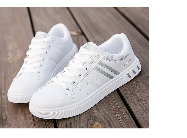 Chaussures casual à lacets à rayures en cuir PU pour hommes detail 14
