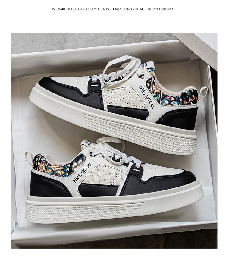 Baskets casual à plateforme et lacets pour hommes style color-block detail 14
