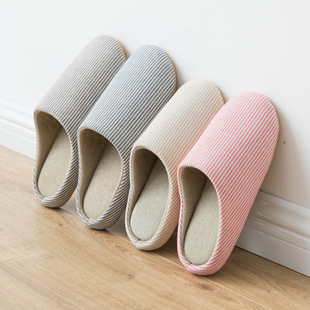 Women's Breathable Cotton-Fabric Slip-On Slippers detail 6