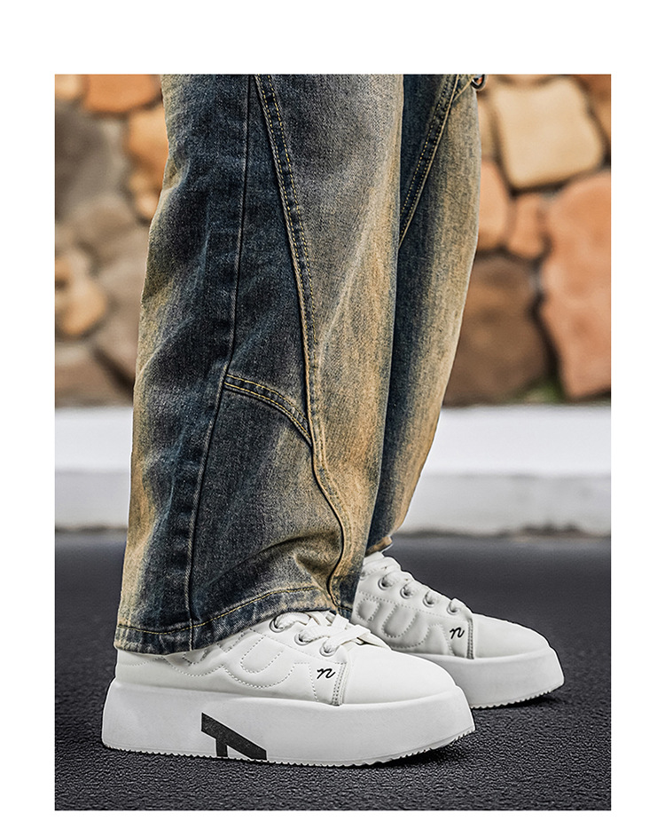 Chaussures casual à plateforme et lacets pour homme à semelle épaisse detail 1