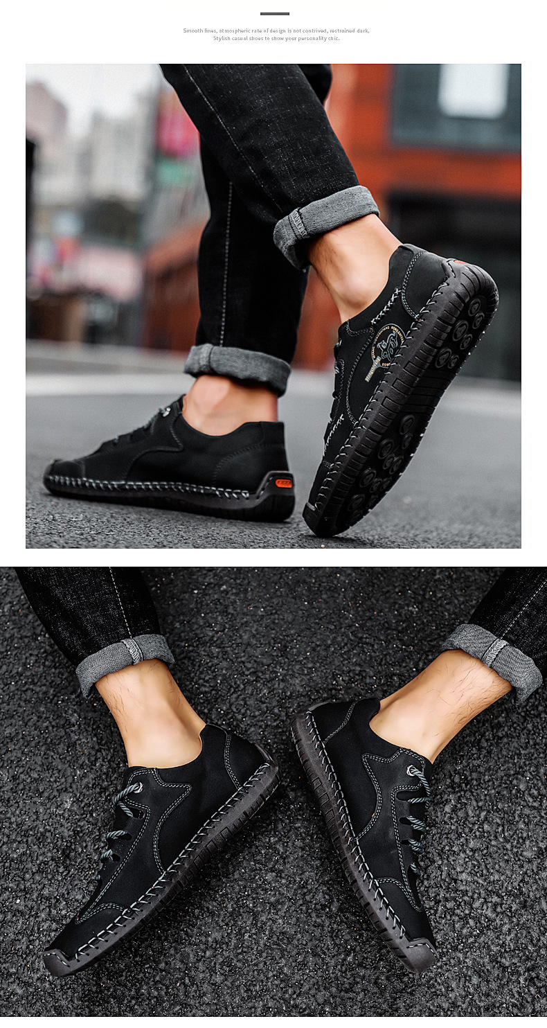 Klassische rutschfeste Herren-Freizeitschuhe mit Schnürung detail 5