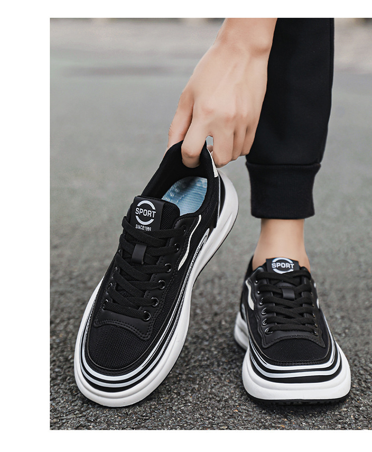 Sneakers casual da uomo traspiranti in mesh con lacci detail 7
