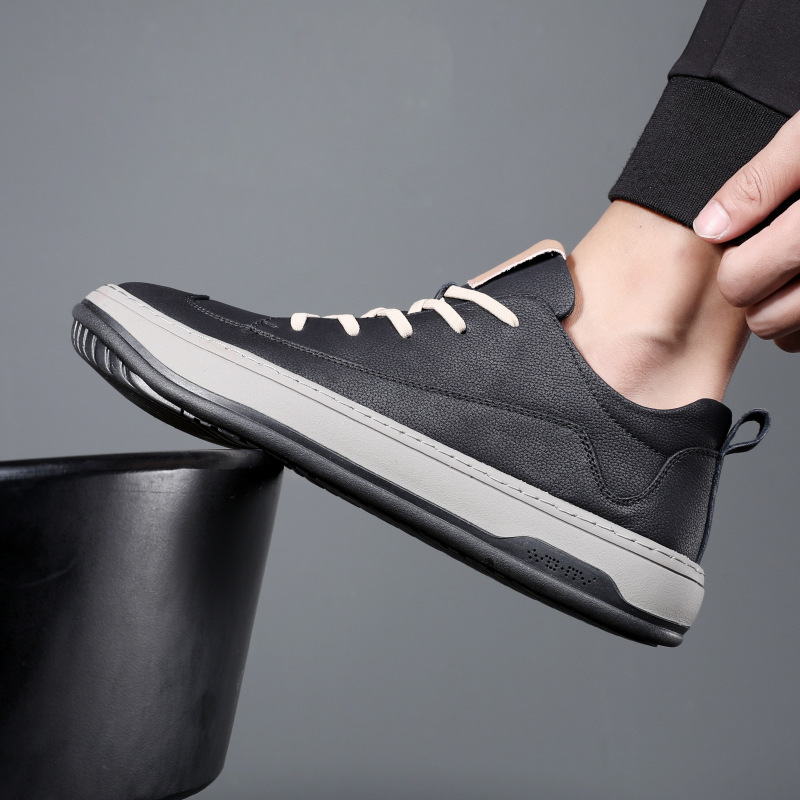 Men's Leather Lace-Up Non-Slip Casual Shoes 5