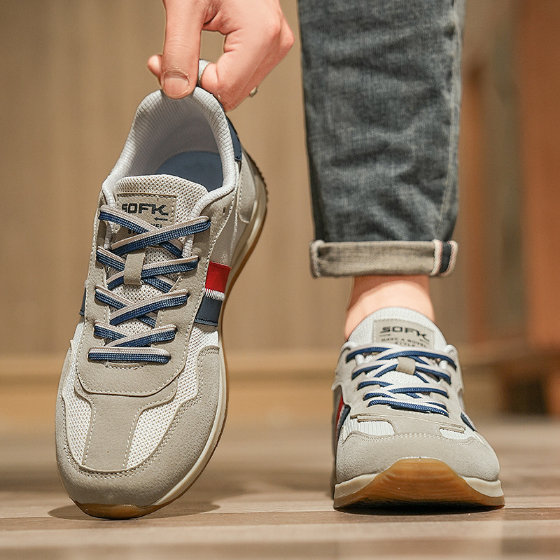 Baskets casual respirantes en mesh à blocs de couleur pour homme 4
