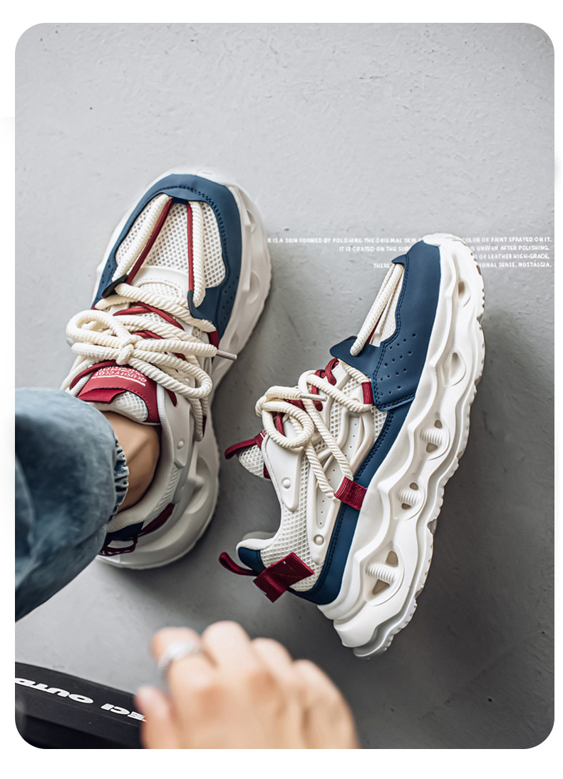 Sneakers stringate da uomo con plateau chunky e traspiranti detail 14