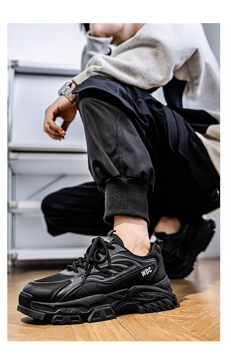 Men's Breathable Chunky Platform Lace-Up Sneakers detail 9
