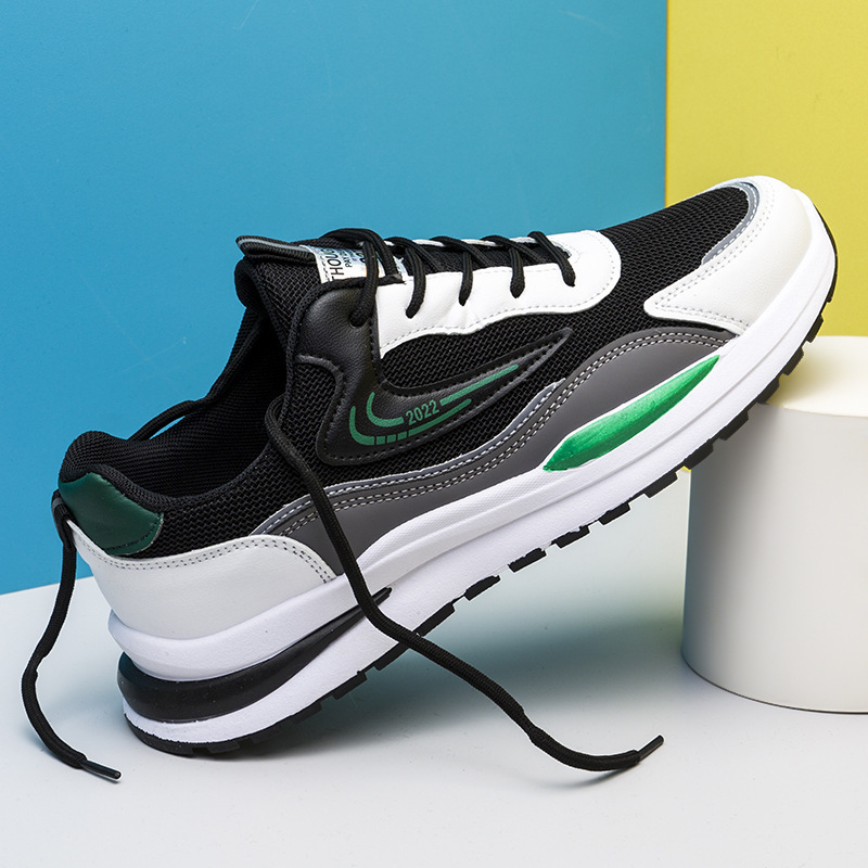 Men's Breathable Colorblock Lace-Up Running Shoes detail 2