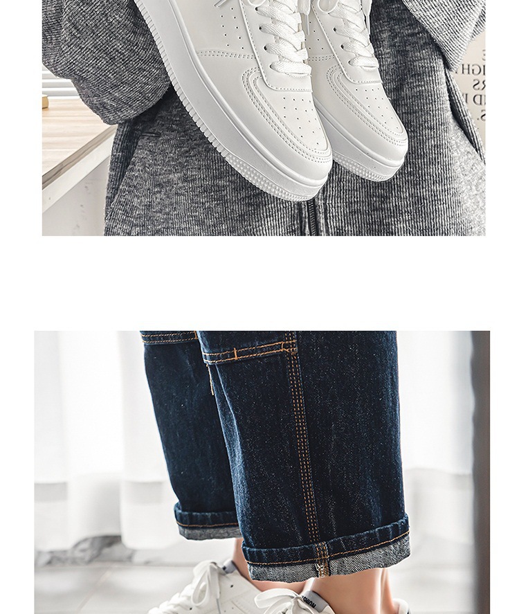 Men's Breathable PU Leather Lace-Up Sneakers detail 16