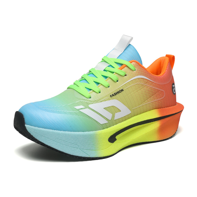Scarpe da corsa traspiranti in mesh da uomo con suola platform ammortizzata 6