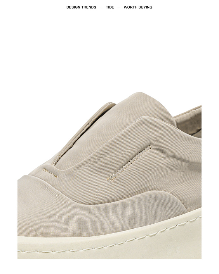 Zapatos casuales slip-on de lona con plataforma para hombre detail 4