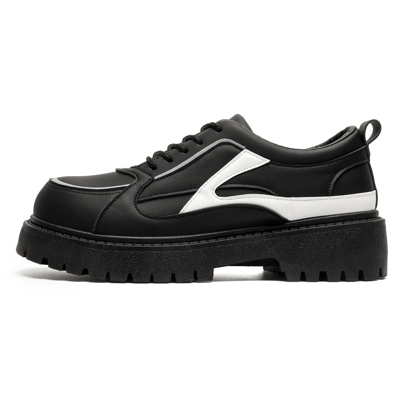 Chunky Plateau-Freizeitschuhe für Herren mit Schnürung aus PU-Leder 6