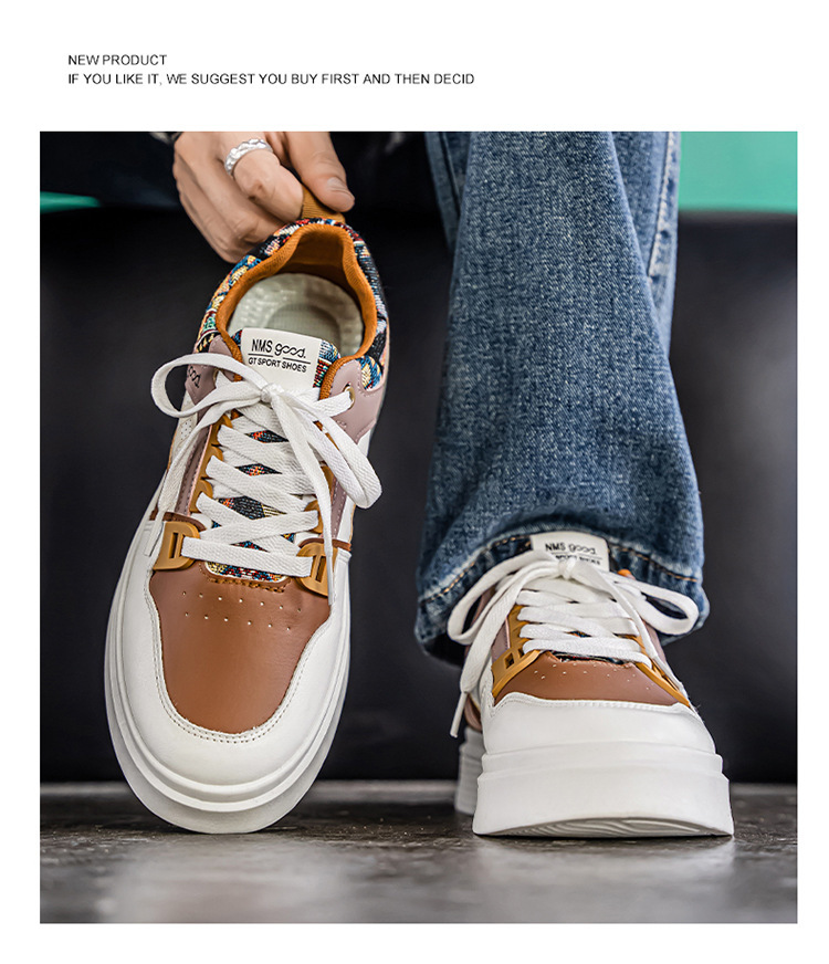 Baskets casual à plateforme et lacets pour hommes style color-block detail 20