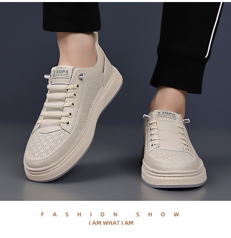 Atmungsaktive Herren-Freizeitschuhe mit Perforation & Schnürung detail 1