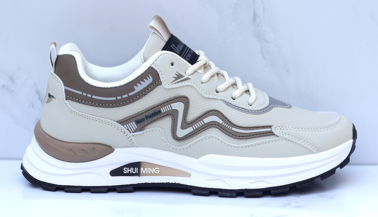 Sneakers casual da uomo traspiranti stringate con motivo color block detail 7