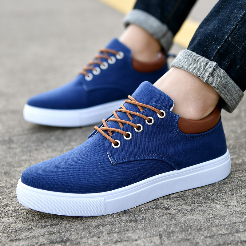Scarpe casual stringate da uomo in tela traspirante 4