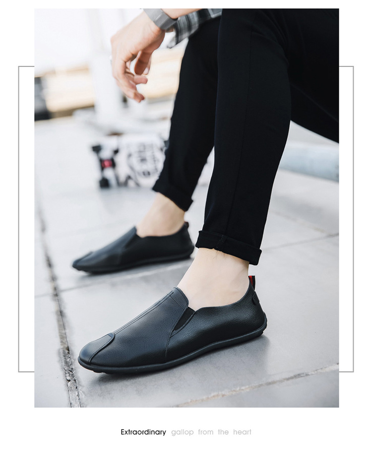 Men's Lightweight Slip-On PU Leather Casual Shoes detail 2