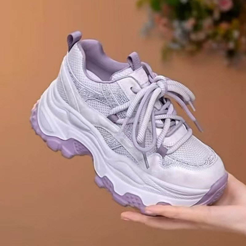 Damen Chunky Sneaker mit Plateau Schnürschuhe mit dicker Sohle detail 2