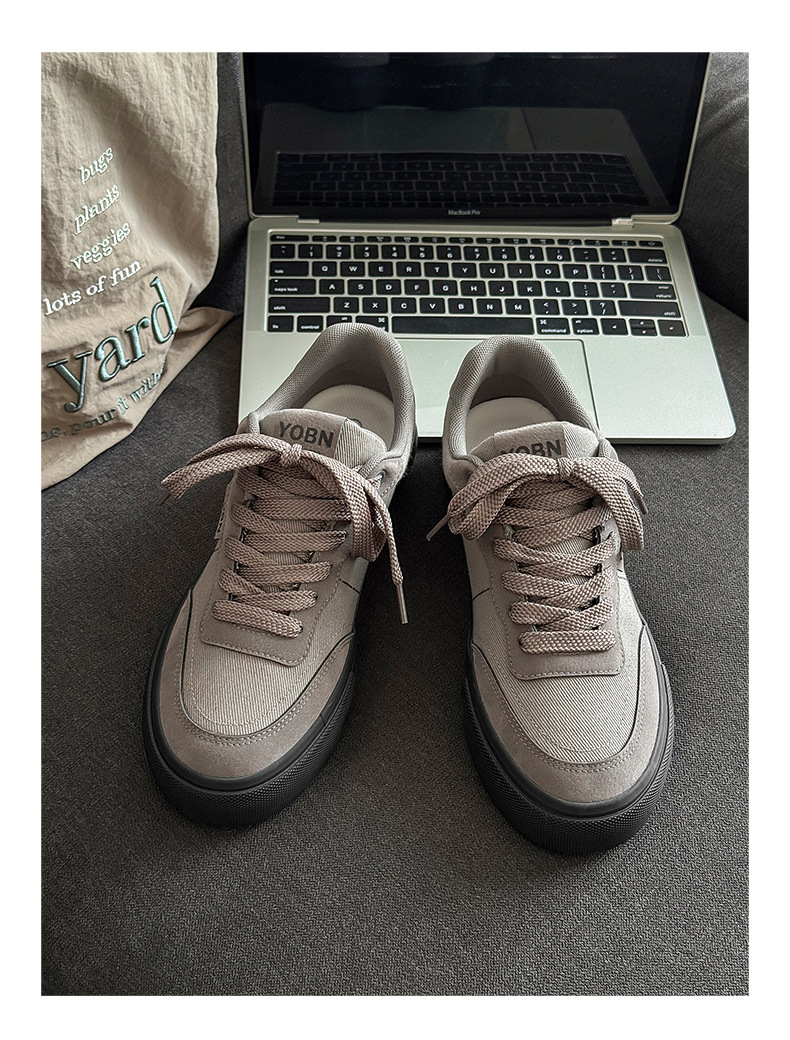 Men's Breathable Canvas Lace-Up Casual Shoes detail 14
