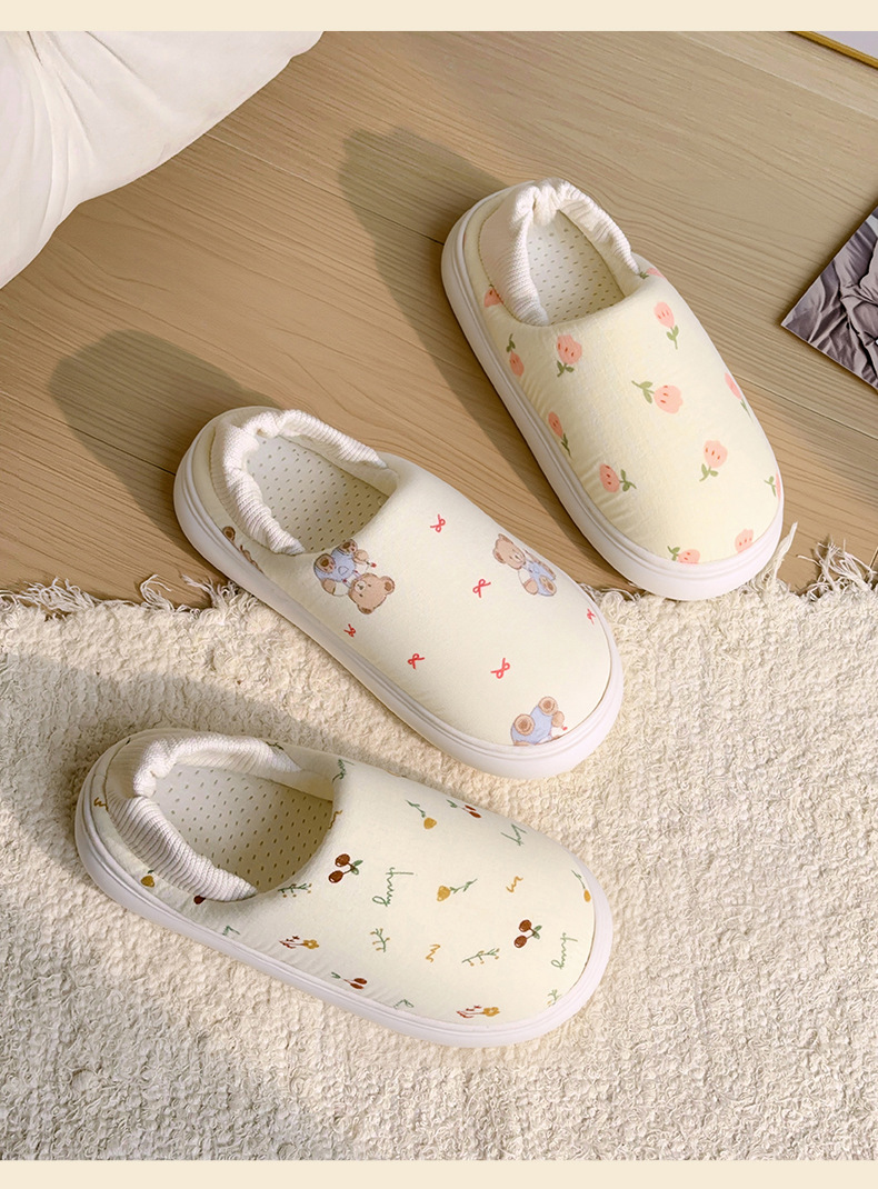 Pantofole slip-on da donna in morbido cotone detail 4